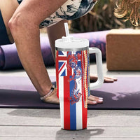 Hawaiian Sea Animals Tumbler With Handle with Lei and Flag Style LT03 - Polynesian Pride