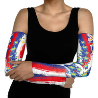 Hawaiian Sea Turtles and Plumeria Arm Sleeves with Lei and Flag Grunge Style