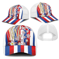 Hawaiian Polynesian Tribal Turtles Mesh Trucker Cap with Lei and Flag Style LT03 - Polynesian Pride
