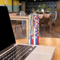 Hawaiian Polynesian Tribal Turtles Skinny Tumbler with Lei and Flag Style
