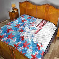 Hawaiian Tribal Manta Ray Quilt Kakau Tattoo and Flowers Surfing Waves Pattern Ocean Color LT03 - Polynesian Pride