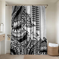 Hawaiian Tribal Manta Ray Bathroom Set Kakau Tattoo and Polynesian Art Motif Pattern