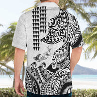 Hawaiian Tribal Manta Ray Hawaiian Shirt Kakau Tattoo and Polynesian Art Motif Pattern
