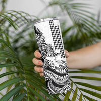 Hawaiian Tribal Manta Ray Skinny Tumbler Kakau Tattoo and Polynesian Art Motif Pattern