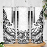 Hawaiian Tribal Manta Ray Skinny Tumbler Kakau Tattoo and Polynesian Art Motif Pattern