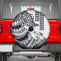 Hawaiian Tribal Manta Ray Spare Tire Cover Kakau Tattoo and Polynesian Art Motif Pattern