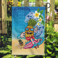 Hawaiian Funny Pineapple Surfing Garden Flag Beach with Tribal Kakau and Plumeria