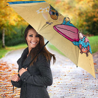 Hawaiian Funny Pineapple Surfing Umbrella Beach with Tribal Kakau and Plumeria LT03 - Polynesian Pride