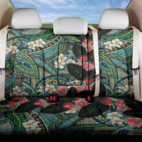 Hawaiian Taro Leaves and Ohia Lehua Back Car Seat Cover Polynesian Tribal Art Tropical Plants Motifs Colorful