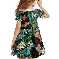 Hawaiian Taro Leaves and Ohia Lehua Family Matching Tank Maxi Dress and Hawaiian Shirt Polynesian Tribal Art Tropical Plants Motifs Colorful LT03 - Polynesian Pride
