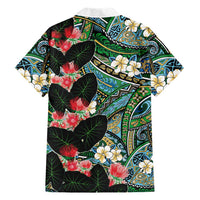 Hawaiian Taro Leaves and Ohia Lehua Family Matching Tank Maxi Dress and Hawaiian Shirt Polynesian Tribal Art Tropical Plants Motifs Colorful LT03 - Polynesian Pride