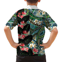 Hawaiian Taro Leaves and Ohia Lehua Hawaiian Shirt Polynesian Tribal Art Tropical Plants Motifs Colorful