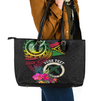 Vanuatu 44th Anniversary Leather Tote Bag Boars Tusk Tugeta Yumi Selebretem Indipendens Dei