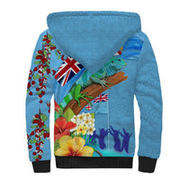 Fiji Day Sherpa Hoodie Tagimoucia Flower and Melanesia Pattern LT03 - Polynesian Pride