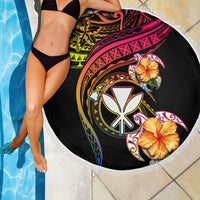 Polynesia Hawaii Turtle Day Beach Blanket Hibiscus and Kanaka Maoli