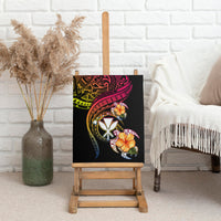 Polynesia Hawaii Turtle Day Canvas Wall Art Hibiscus and Kanaka Maoli