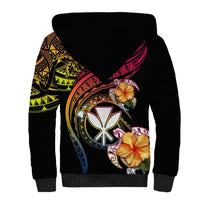 Polynesia Hawaii Turtle Day Sherpa Hoodie Hibiscus and Kanaka Maoli LT03 - Polynesian Pride