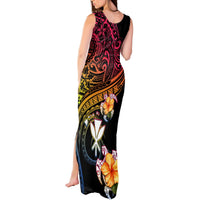 Polynesia Hawaii Turtle Day Tank Maxi Dress Hibiscus and Kanaka Maoli LT03 - Polynesian Pride
