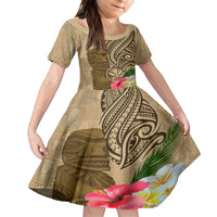 Hawaii Kanaloa Tiki Family Matching Tank Maxi Dress and Hawaiian Shirt Polynesian Tattoo and Tapa Pattern