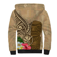 Hawaii Kanaloa Tiki Sherpa Hoodie Polynesian Tattoo and Tapa Pattern LT03 - Polynesian Pride