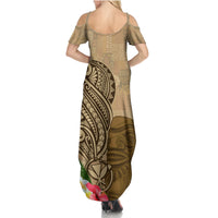 Hawaii Kanaloa Tiki Summer Maxi Dress Polynesian Tattoo and Tapa Pattern LT03 - Polynesian Pride