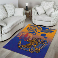 Hawaiki Nui Va'a Solo French Polynesia Area Rug Sunset Color