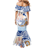 Hawaiki Nui Va'a Solo French Polynesia Mermaid Dress Blue Color