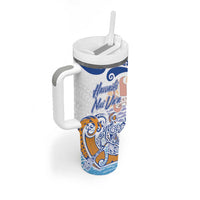 Hawaiki Nui Va'a Solo French Polynesia Tumbler With Handle Blue Color LT03 - Polynesian Pride