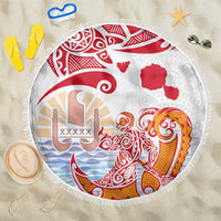 Hawaiki Nui Va'a Solo French Polynesia Beach Blanket Red Color