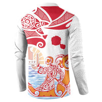 Hawaiki Nui Va'a Solo French Polynesia Button Sweatshirt Red Color