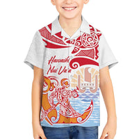 Hawaiki Nui Va'a Solo French Polynesia Kid Hawaiian Shirt Red Color