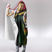 Vanuatu Constitution Day Hooded Blanket Polynesian Tattoo and Pig Tusk Since 1979