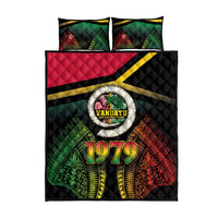 Vanuatu Constitution Day Quilt Bed Set Polynesian Tattoo and Pig Tusk Since 1979 LT03 - Polynesian Pride