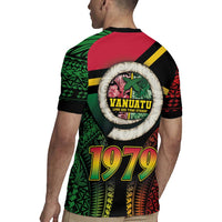 Vanuatu Constitution Day Rugby Jersey Polynesian Tattoo and Pig Tusk Since 1979
