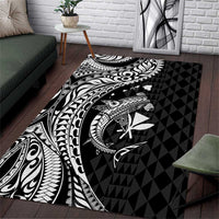 Aloha Hawaii Hammerhead Shark Area Rug Black Kakau and Polynesian Tattoo LT03 Black - Polynesian Pride