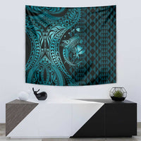 Aloha Hawaii Hammerhead Shark Tapestry Turquoise Kakau and Polynesian Tattoo LT03 - Polynesian Pride