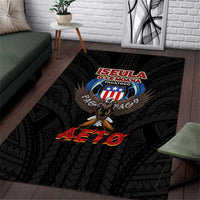 American Samoa Fautasi Area Rug Pago Pago Aeto and Iseula o le Moana of Fagatogo Black Color - Polynesian Pride