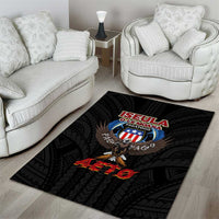 American Samoa Fautasi Area Rug Pago Pago Aeto and Iseula o le Moana of Fagatogo Black Color - Polynesian Pride