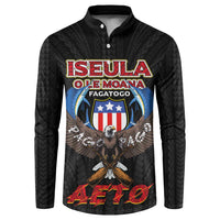 American Samoa Fautasi Button Sweatshirt Pago Pago Aeto and Iseula o le Moana of Fagatogo Black Color - Polynesian Pride