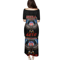 American Samoa Fautasi Family Matching Puletasi and Hawaiian Shirt Pago Pago Aeto and Iseula o le Moana of Fagatogo Black Color - Polynesian Pride