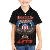 American Samoa Fautasi Family Matching Summer Maxi Dress and Hawaiian Shirt Pago Pago Aeto and Iseula o le Moana of Fagatogo Black Color - Polynesian Pride