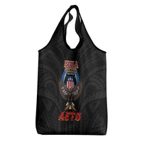 American Samoa Fautasi Grocery Bag Pago Pago Aeto and Iseula o le Moana of Fagatogo Black Color - Polynesian Pride