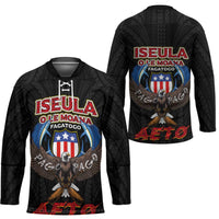 American Samoa Fautasi Hockey Jersey Pago Pago Aeto and Iseula o le Moana of Fagatogo Black Color - Polynesian Pride