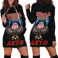 American Samoa Fautasi Hoodie Dress Pago Pago Aeto and Iseula o le Moana of Fagatogo Black Color - Polynesian Pride