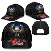 American Samoa Fautasi Mesh Trucker Cap Pago Pago Aeto and Iseula o le Moana of Fagatogo Black Color LT03 - Polynesian Pride