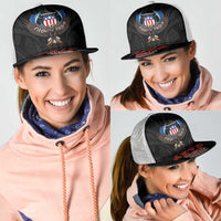 American Samoa Fautasi Mesh Trucker Cap Pago Pago Aeto and Iseula o le Moana of Fagatogo Black Color LT03 - Polynesian Pride