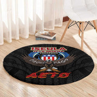 American Samoa Fautasi Round Carpet Pago Pago Aeto and Iseula o le Moana of Fagatogo Black Color - Polynesian Pride