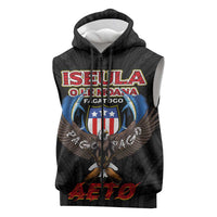 American Samoa Fautasi Sleeveless Zip Hoodie Pago Pago Aeto and Iseula o le Moana of Fagatogo Black Color LT03
