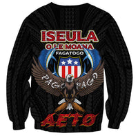 American Samoa Fautasi Sweatshirt Pago Pago Aeto and Iseula o le Moana of Fagatogo Black Color - Polynesian Pride