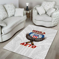 American Samoa Fautasi Area Rug Pago Pago Aeto and Iseula o le Moana of Fagatogo White Color - Polynesian Pride